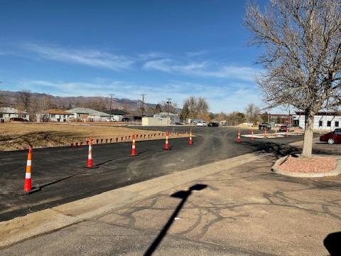 South side parking lot of the Senior Center during construction