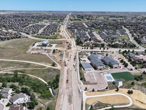 Aerial photo of the Dublin Blvd Improvements project.