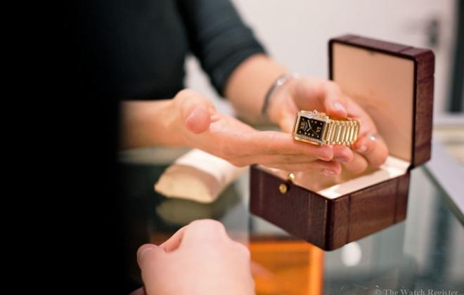 Person showing off a new watch