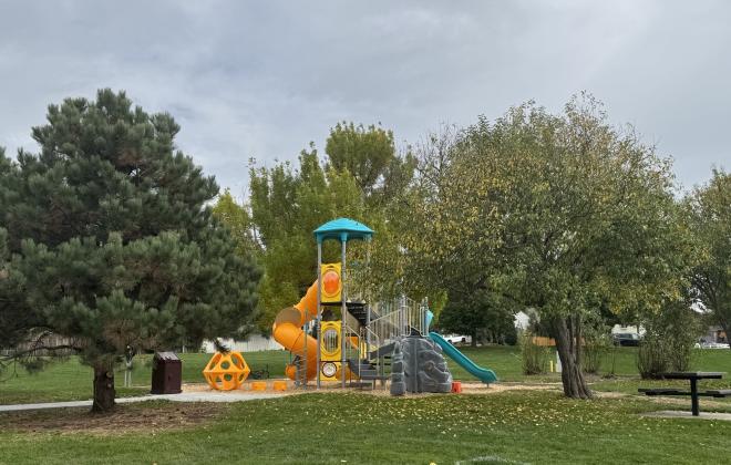 The new playground at Woodland Hills Park